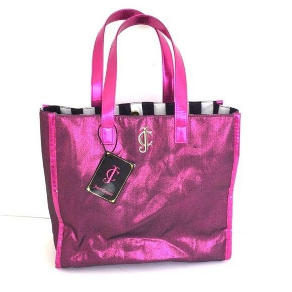 Juicy couture shimmering fuchsia canvas tote bag